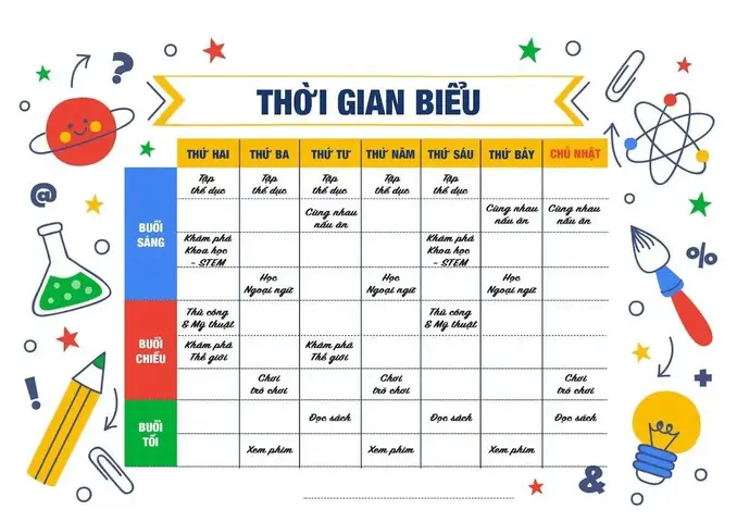 Bảng Thời Gian Biểu