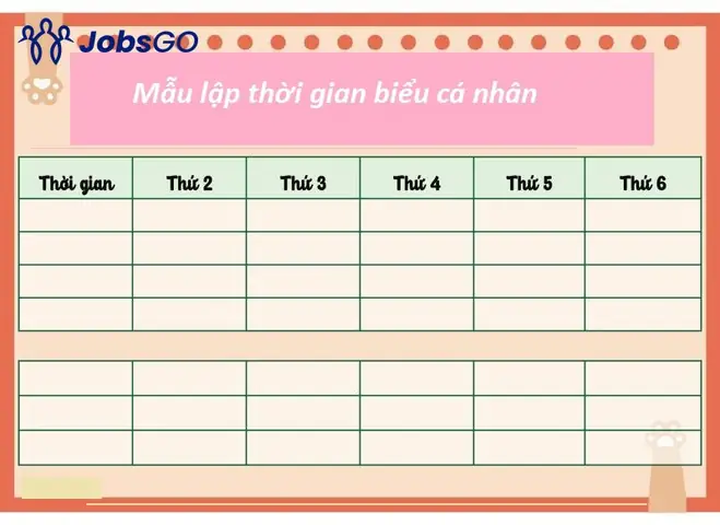 Bảng Thời Gian Biểu